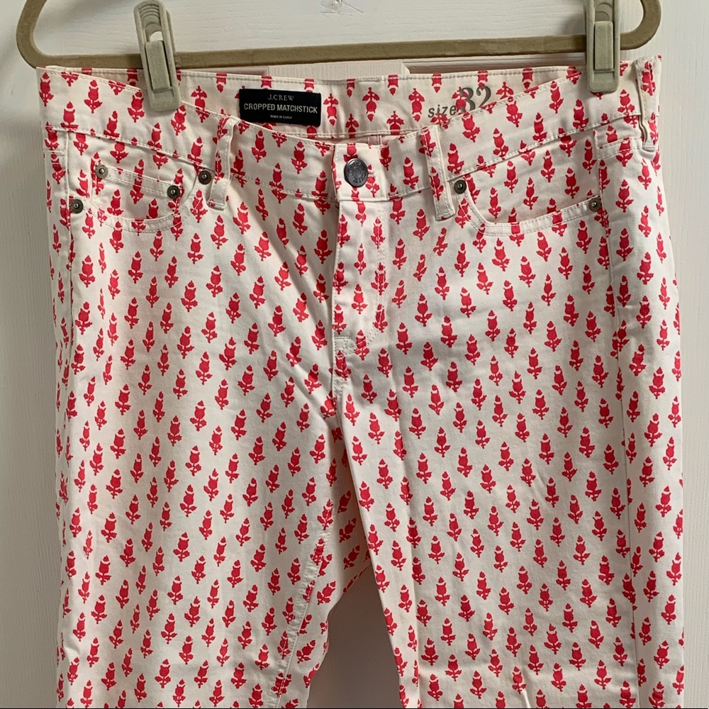 SOLD J.Crew Cropped Matchstick Jeans Thistle Print